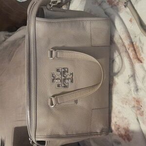 Tory Burch leather grey/taupe bag